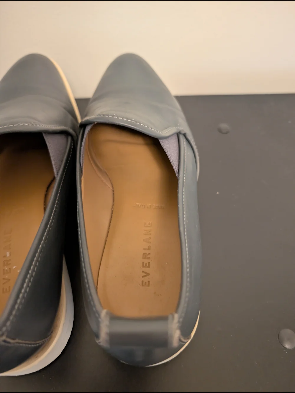Everlane The Leather Street Shoes - Dark Gray - Made In Italy - Women 7.5
